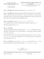 Đề thi chọn lớp chất lượng cao môn Toán lớp 11 năm 2016 trường THPT Yên Phong số 2, Bắc Ninh