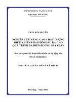 Nghiên cứu nâng cao chất lượng điều khiển phản hồi đầu ra cho quá trình đa biến buồng sấy giấy (TT)