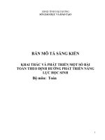 skkn toán thcs khai thác và phát triển một số bài toán theo định hướng phát triển năng lực học sinh