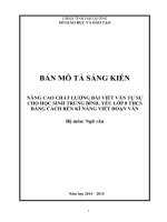 skkn nâng cao chất lượng bài viết văn tự sự cho học sinh trung bình   yếu lớp 8 THCS bằng cách rèn kỹ năng viết đoạn văn