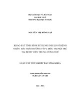 KHẢO sát TÌNH HÌNH sử DỤNG INSULIN ở BỆNH NHÂN  đái THÁO ĐƯỜNG týp 2 điều TRỊ nội TRÚ tại BỆNH VIỆN TRUNG ƯƠNG HUẾ