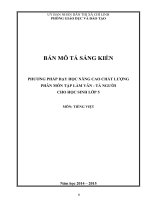 skkn phương pháp dạy học nâng cao chất lượng phân môn tập làm văn tả người cho học sinh lớp 5