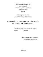 CẢM THỨC lưu VONG TRONG TIỂU HUYẾT vô TRI của MILAN KUNDERA