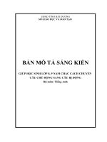 skkn giúp học sinh lớp 8,9 nắm chắc cách chuyển đổi câu chủ động sang câu bị động