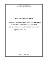 skkn xây dựng câu hỏi kiểm tra đánh giá học sinh theo định hướng phát triển năng lực học sinh  chủ đề sinh vật và môi trường   sinh học 9 
