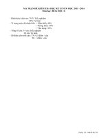 MA TRẬN   đề KIỂM TRA   đáp án   học kỳ II   lớp 11