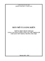 skkn những biện pháp chỉ đạo nâng cao chất lượng công tác chủ nhiệm lớp cho giáo viên trong trường tiểu học 