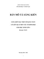 Sáng kiến dạy một số dạng toán có liên quan đến yếu tố hình học cho học sinh lớp 4  