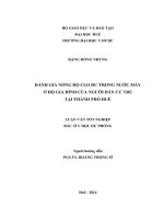 ĐÁNH GIÁ NỒNG độ CLO dư TRONG nước máy ở hộ GIA ĐÌNH của NGƯỜI dân cư TRÚ tại THÀNH PHỐ HUẾ