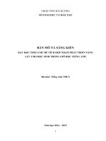 skkn dạy học theo chủ đề tích hợp nhằm phát triển năng lực cho học sinh trong giờ học tiếng anh