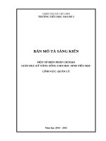 skkn một số biện pháp chỉ đạo giáo dục kỹ năng sống cho học sinh tiểu học