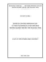 Đánh giá chương trình đào tạo cử nhân ngành Huấn luyện thể thao Trường Đại học TDTT Bắc Ninh