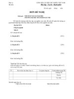 Mẫu đơn đề nghị 3 chuyên đề Tiến sĩ trường HUST