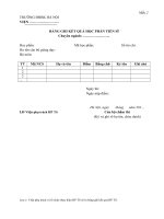 Bảng ghi kết quả học phần Tiến sĩ HUST