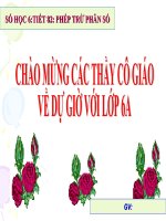 Bài giảng điện tử phép trừ phân số lớp 6 hay