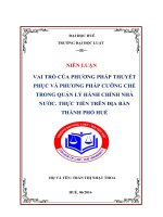 Niên luận Vai trò của phương pháp thuyết phục và phương pháp cưỡng chế trong quản lý hành chính nhà nước Thực tiễn trên địa bàn thành phố Huế