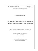 MỞ RỘNG HUY ĐỘNG TIỀN gửi  tại NGÂN HÀNG THƯƠNG mại cổ PHẦN bắc á – CHI NHÁNH HUẾ