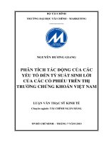 Phân tích tác động của các yếu tố đến tỷ suất sinh lời của các cổ phiếu trên thị trường chứng khoán việt nam