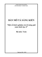 skkn một số kinh nghiệm rèn kĩ năng giải toán hình học 8