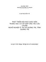 Phát triển đội ngũ giáo viên trung học cơ sở đáp ứng yêu cầu chuẩn nghề nghiệp ở thị xã quảng trị, tỉnh quảng trị