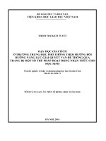 Dạy học giải tích ở trường trung học phổ thông theo hướng bồi dưỡng năng lực giải quyết vấn đề thông qua trang bị một số thủ pháp hoạt động nhận thức tt