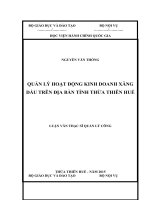 QUẢN lý HOẠT ĐỘNG KINH DOANH XĂNG dầu TRÊN địa bàn TỈNH THỪA THIÊN HUẾ