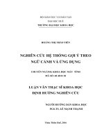 NGHIÊN cứu hệ THỐNG gợi ý THEO NGỮ CẢNH và ỨNG DỤNG