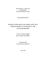 Đánh giá nồng độ clo dư trong nước máy ở hộ gia đình của người dân cư trú tại thành phố huế