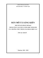 skkn một số giải pháp chỉ đạo nhằm nâng cao chất lượng học sinh giỏi của trường THCS trong giai đoạn hiện nay