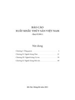 BÁO CÁO XUẤT KHẨU THỦY SẢN VIỆT NAM