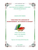 ANALYZING THE LANGUAGE OF ADVERTISEMENTS  ON TOURISM IN VIETNAM