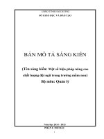 skkn một số biện pháp chỉ đạo GV MN thực hiện tốt môn giáo dục âm nhạc 