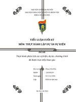 Báo cáo thực hành lập dự án sự kiện, kinh nghiệm tham gia sự kiện, đánh gia sự kiện