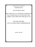 Luận văn thạc sỹ quản trị kinh doanh Hoàn thiện công tác thẩm định tài chính dự án đầu tư cho vay tại ngân hàng nông nghiệp và phát triển nông thôn Quảng Nam