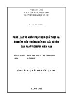 Pháp luật về khắc phục hậu quả thiệt hại ô nhiễm môi trường biển do dầu từ tàu gây ra ở việt nam hiện nay