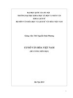 ĐỀ CƯƠNG cơ sở văn hóa VIỆT NAM đại học KHOA học xã hội NHÂN văn hà nội