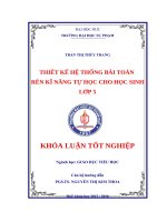 Thiết kế hệ thống bài toán rèn kĩ năng tự học cho học sinh lớp 5