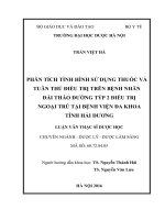 Phân tích tình hình sử dụng thuốc và tuân thủ điều trị trên bệnh nhân đái tháo đường týp 2 điều trị ngoại trú tại bệnh viện đa khoa tỉnh hải dương
