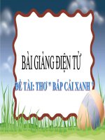 Bài giảng điện tử mầm non Lớp nhà trẻ đề tài Thơ Bắp cải xanh