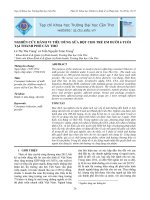 NGHIÊN CỨU HÀNH VI TIÊU DÙNG SỮA BỘT CHO TRẺ EM DƯỚI 6 TUỔI TẠI THÀNH PHỐ CẦN THƠ