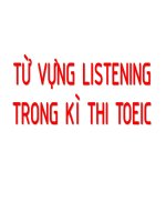 Từ vựng LISTENING trong kỳ thi toeic