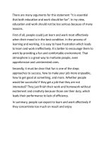 it is essential that both educationa and work should be fun