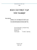 Tiểu luận phân tích  HOẠT ĐỘNG sản XUẤT KINH DOANH của CÔNG TY cổ PHẦN ô tô vận tải HÀNH KHÁCH hải HƯNG