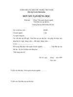 Đơn xin tạm dừng học trường HUST