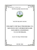 Tổng hợp và thử hoạt tính sinh học của một số dẫn chất n hydroxybenzamid mang khung 2 oxoindolin và cầu nối triazol