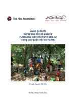 Quản lý đô thị trong bảo tồn và quản lý vườn hoa/ sân chơi khu dân cư trong các quận nội đô Hà Nội