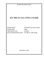 KỸ THUẬT GIA CÔNG CƠ KHÍ