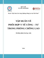 Tài liệu tập huấn về phối hợp y tế công tư trong phòng chống lao