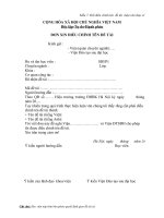 Đơn điều chỉnh tên đề tài trường HUST