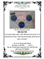 Vận dụng KTLM để giải quyết các TH thực tiễn (Sử dụng năng lượng tiết kiệm và hiệu quả)